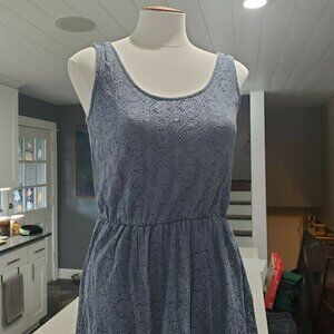 Mossimo Floral Crochet Blue knitted Pattern Sundress size S/P Summer